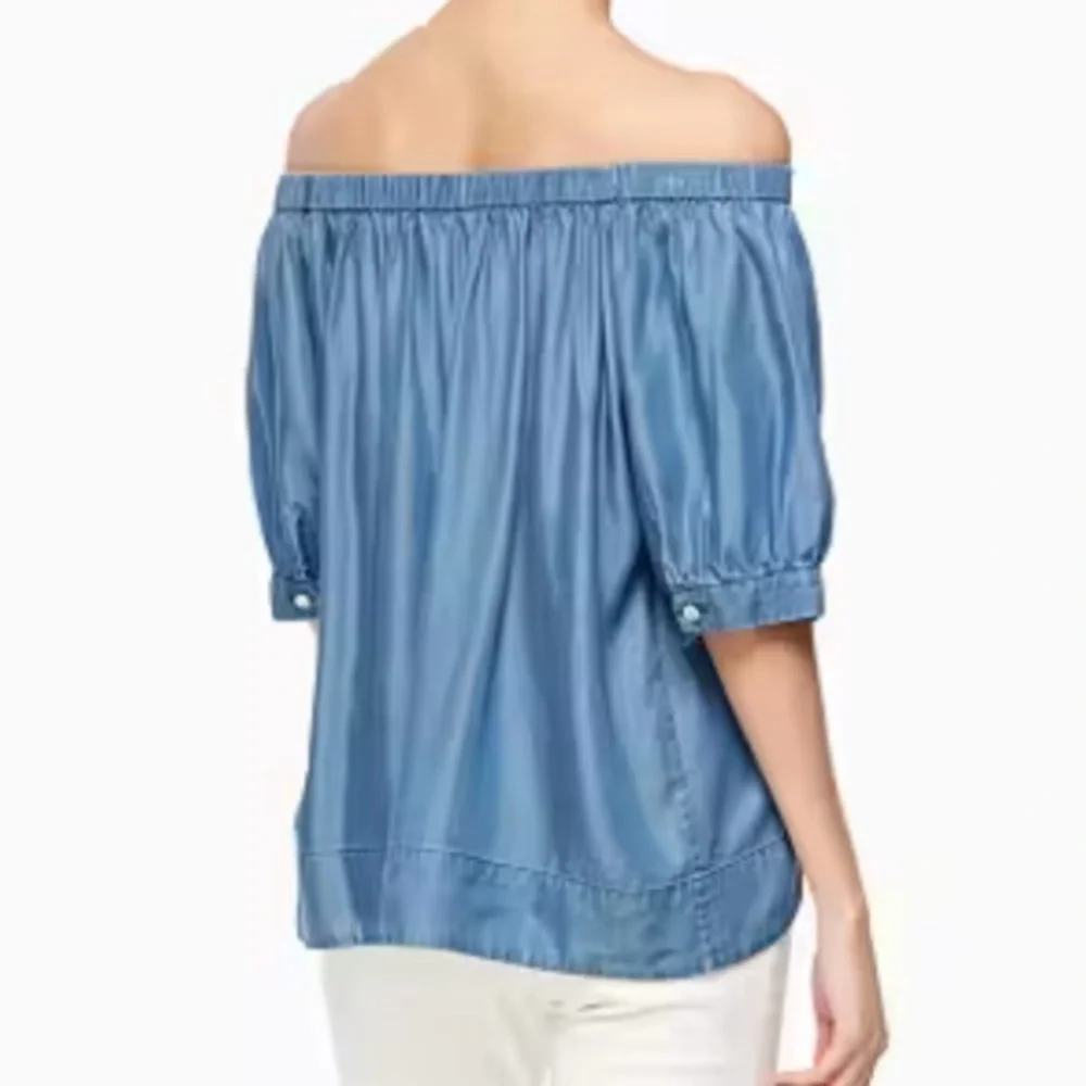 Broome Street by Kate Spade chambray off the shoulder top, small
